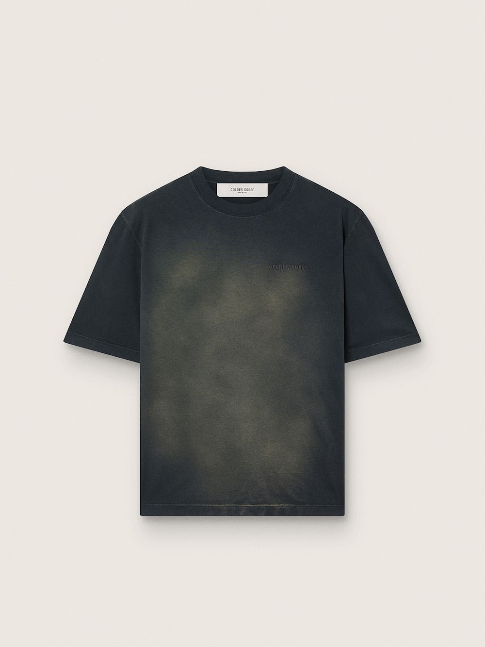 T-shirt unisexe en jersey de coton noir avec logo brodé — Golden Goose