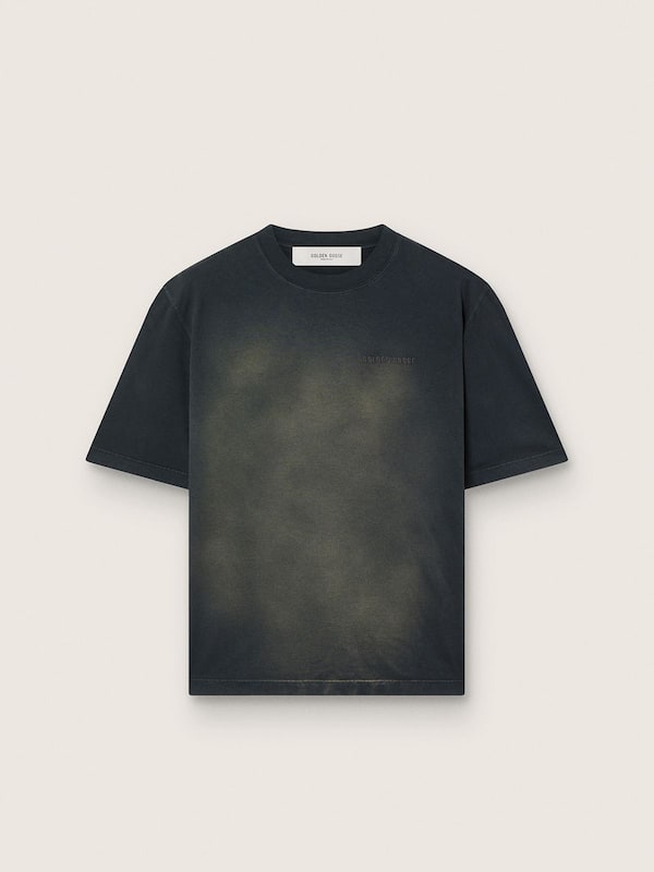 Golden Goose - Unisex T-shirt in black cotton jersey with embroidered logo in 