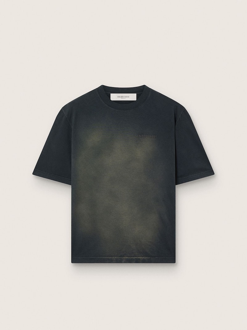 Unisex T-shirt in black cotton jersey with embroidered logo