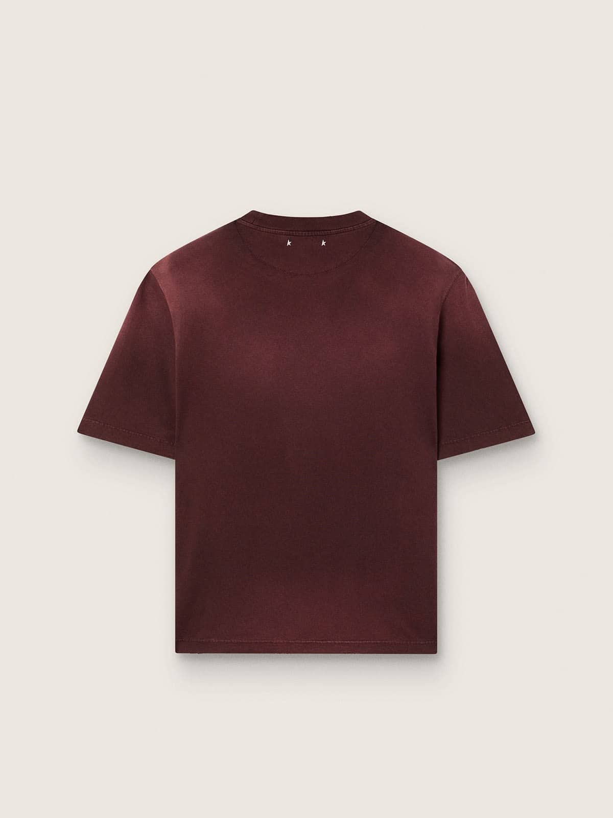 Unisex T-shirt in burgundy cotton jersey with logo