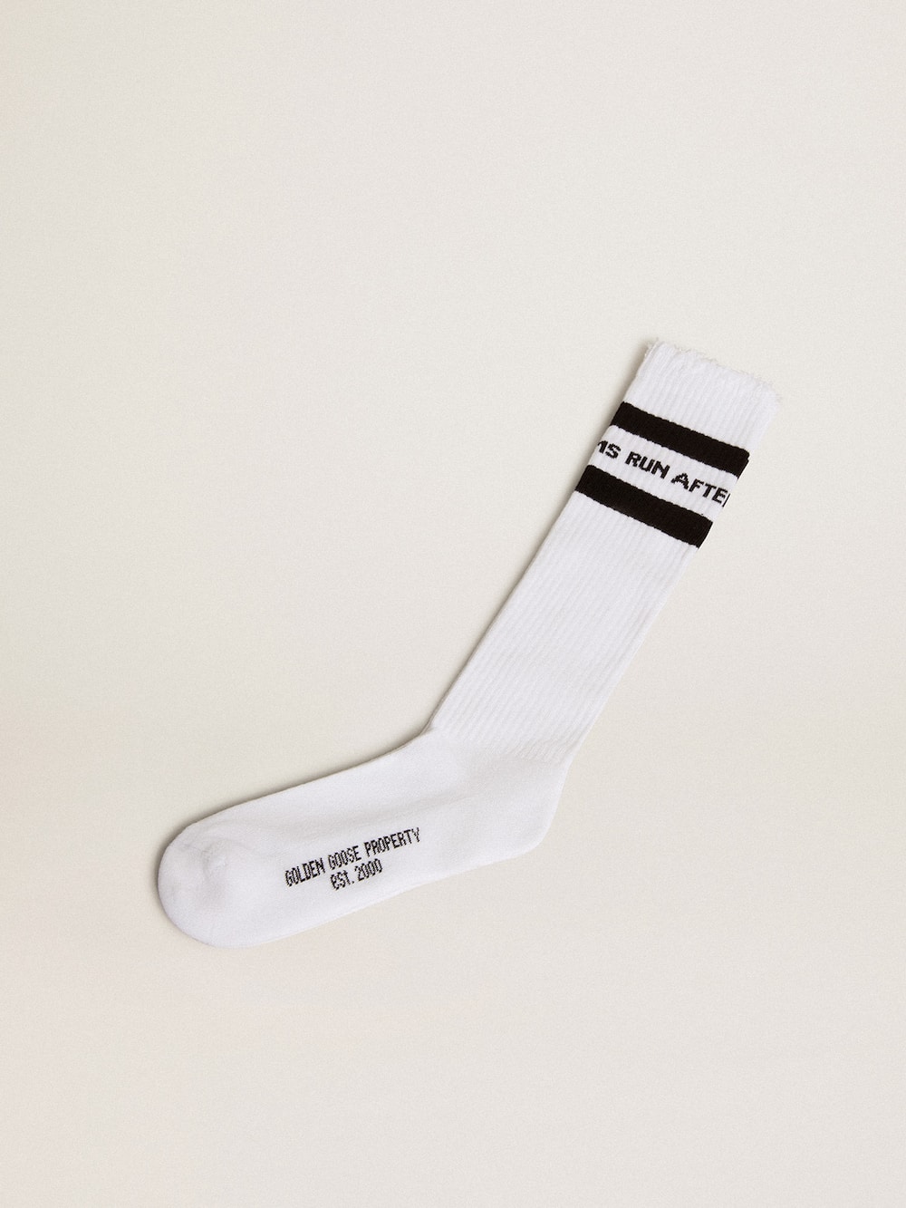 Golden Goose - Cotton socks with distressed finishes, knee-high effect  in 