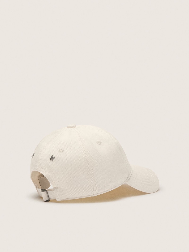 Golden Goose - Casquette de baseball en coton blanc antique avec inscriptions vintage in 