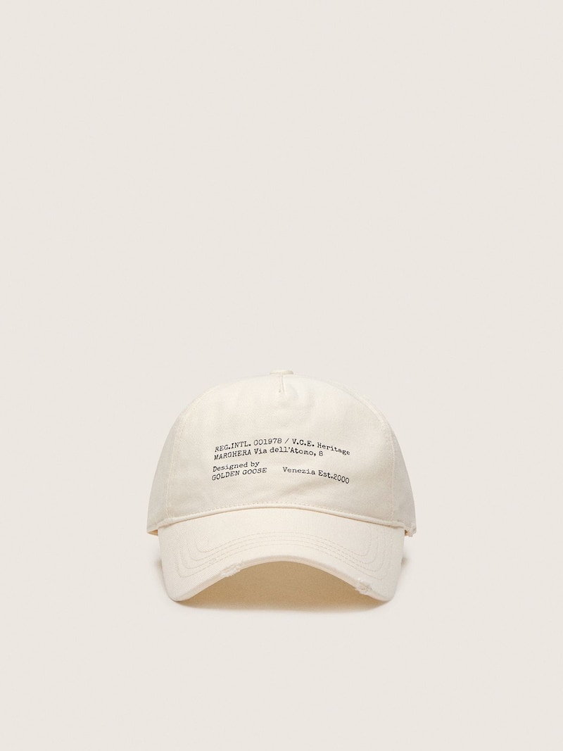Vintage white cotton baseball cap