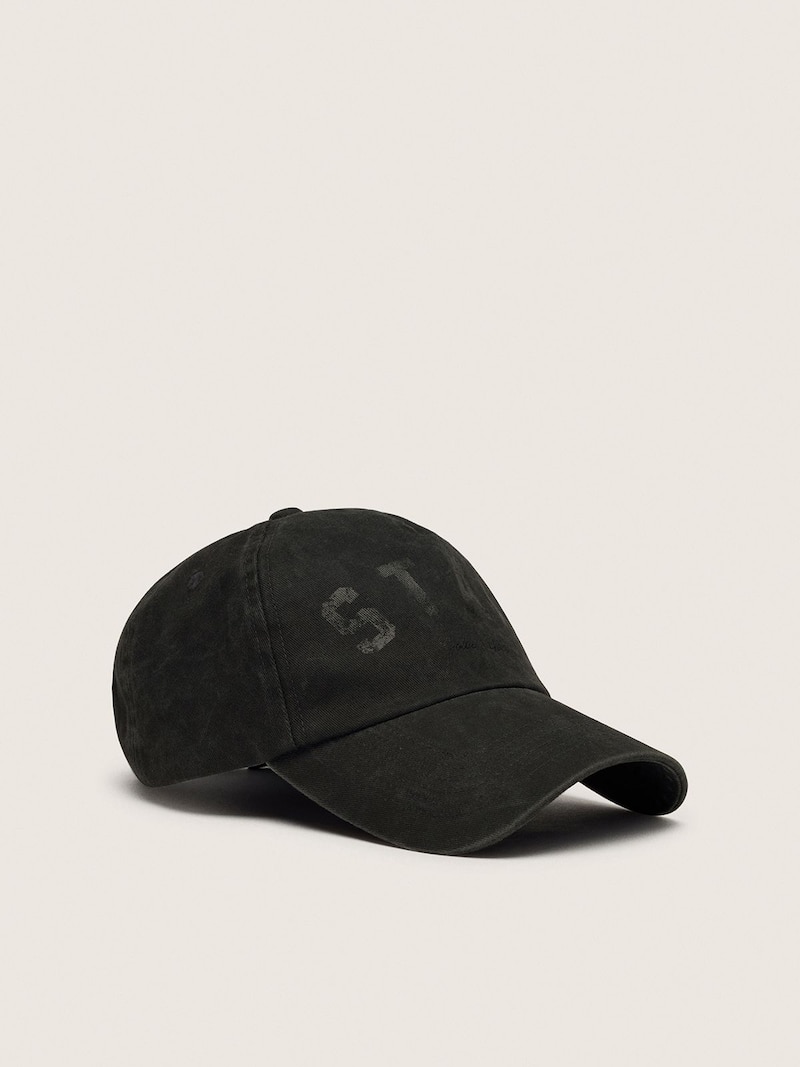 Golden Goose - Casquette de baseball Star en coton gris anthracite in 