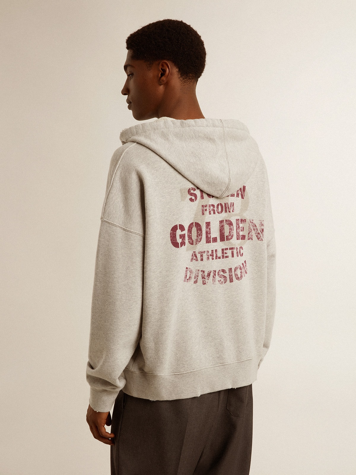 Golden Goose - Unisex cotton hooded sweatshirt with print on the back in 