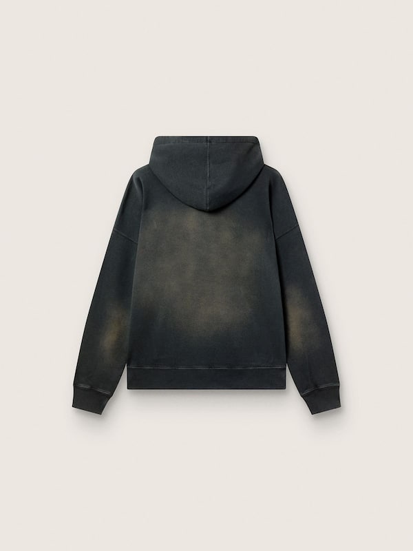 Golden Goose - Unisex hooded sweatshirt in black cotton with a bleached effect in 