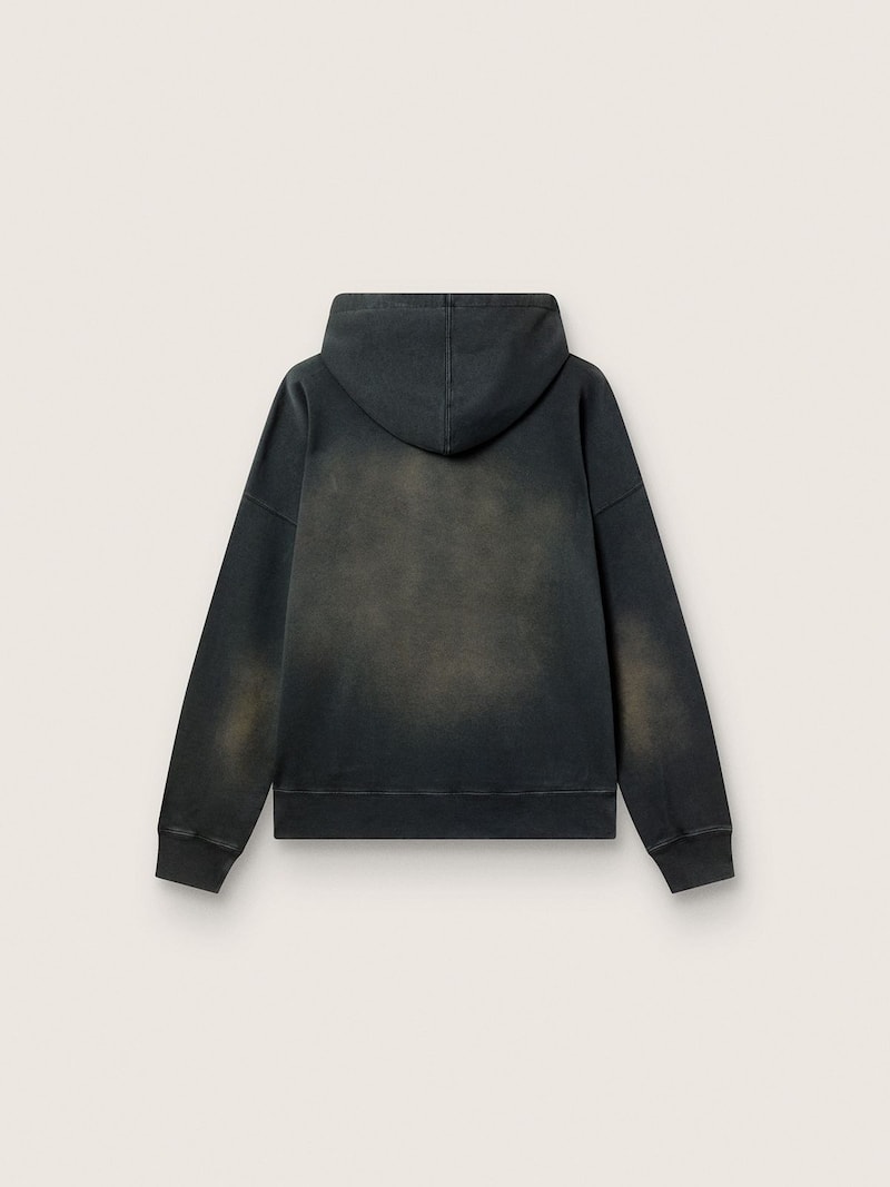 Golden Goose - Schwarzes Unisex-Kapuzensweatshirt aus Baumwolle in Bleached-Optik in 