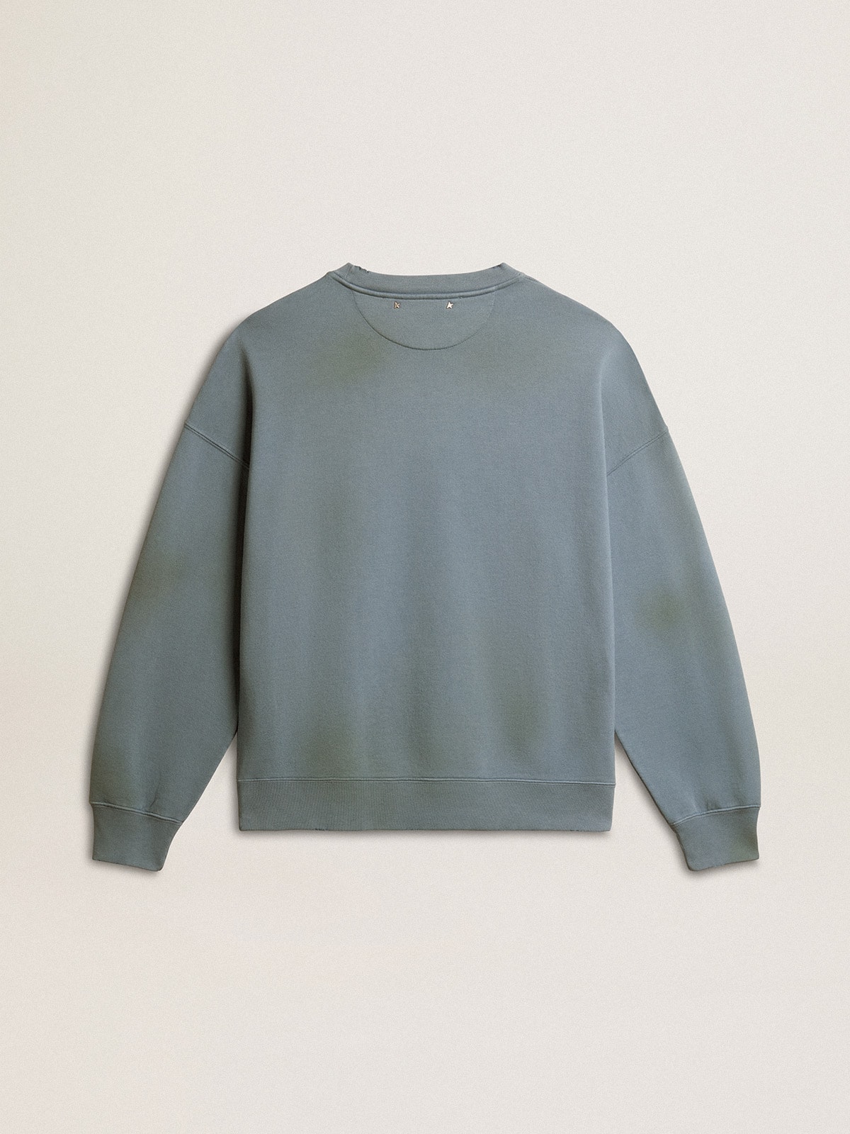 Golden Goose - Oversized sweatshirt in baby blue with distressed finish in 