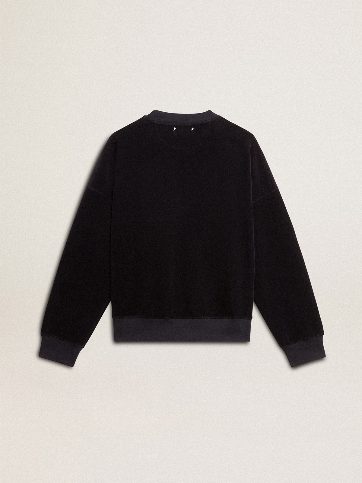 Golden Goose - Black crew neck sweatshirt with embroidered lettering in 