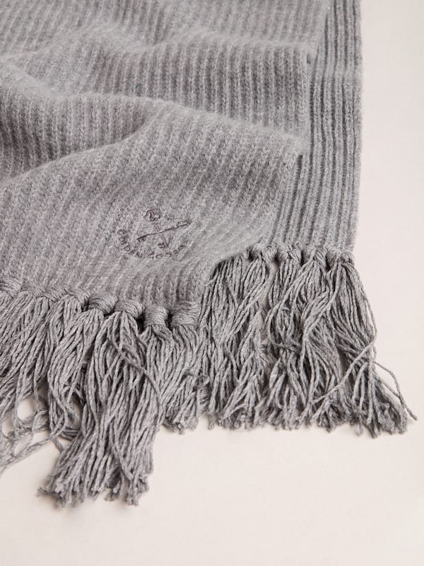 Golden Goose - Gray ribbed wool scarf in 