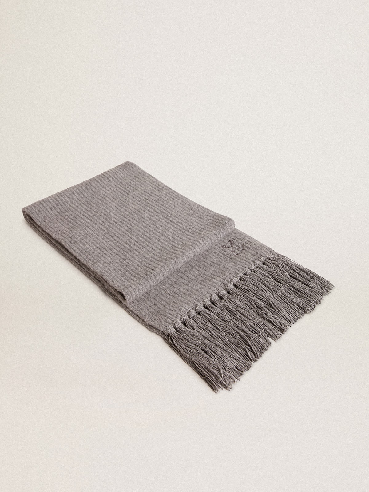 Golden Goose - Gray ribbed wool scarf in 