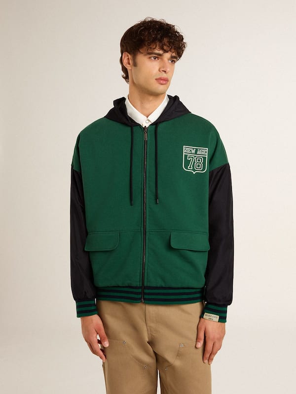 Golden Goose - Men's green and blue reversible hooded sweatshirt  in 