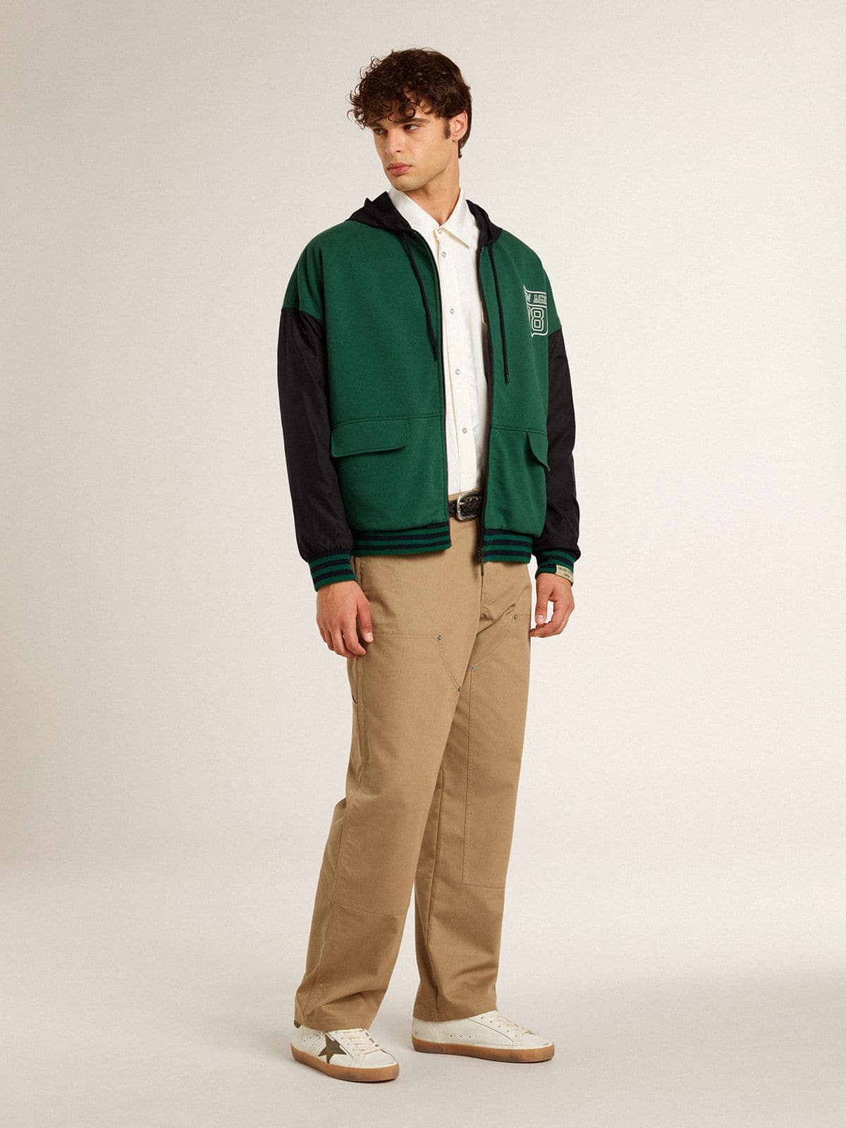 Golden Goose - Men's green and blue reversible hooded sweatshirt  in 