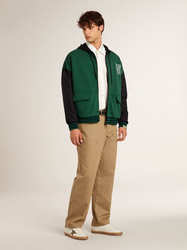 Golden Goose - Men's green and blue reversible hooded sweatshirt  in 
