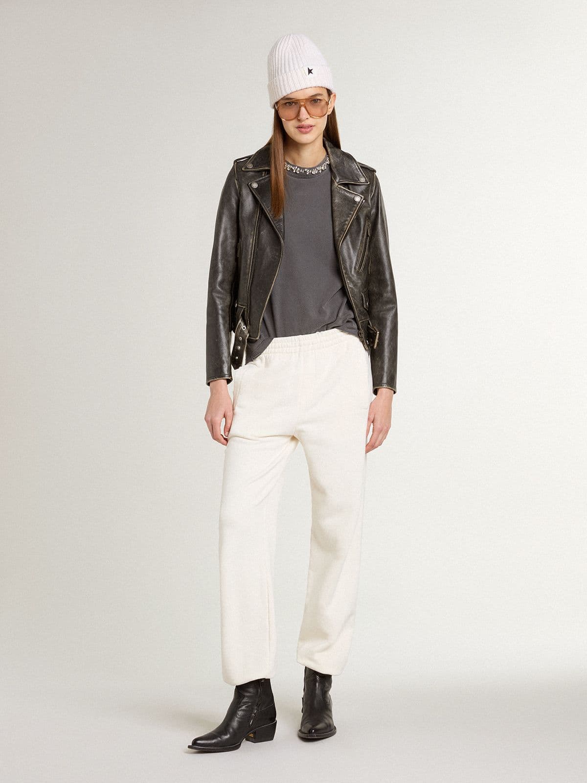 Golden Goose - Pantalón jogger blanco in 