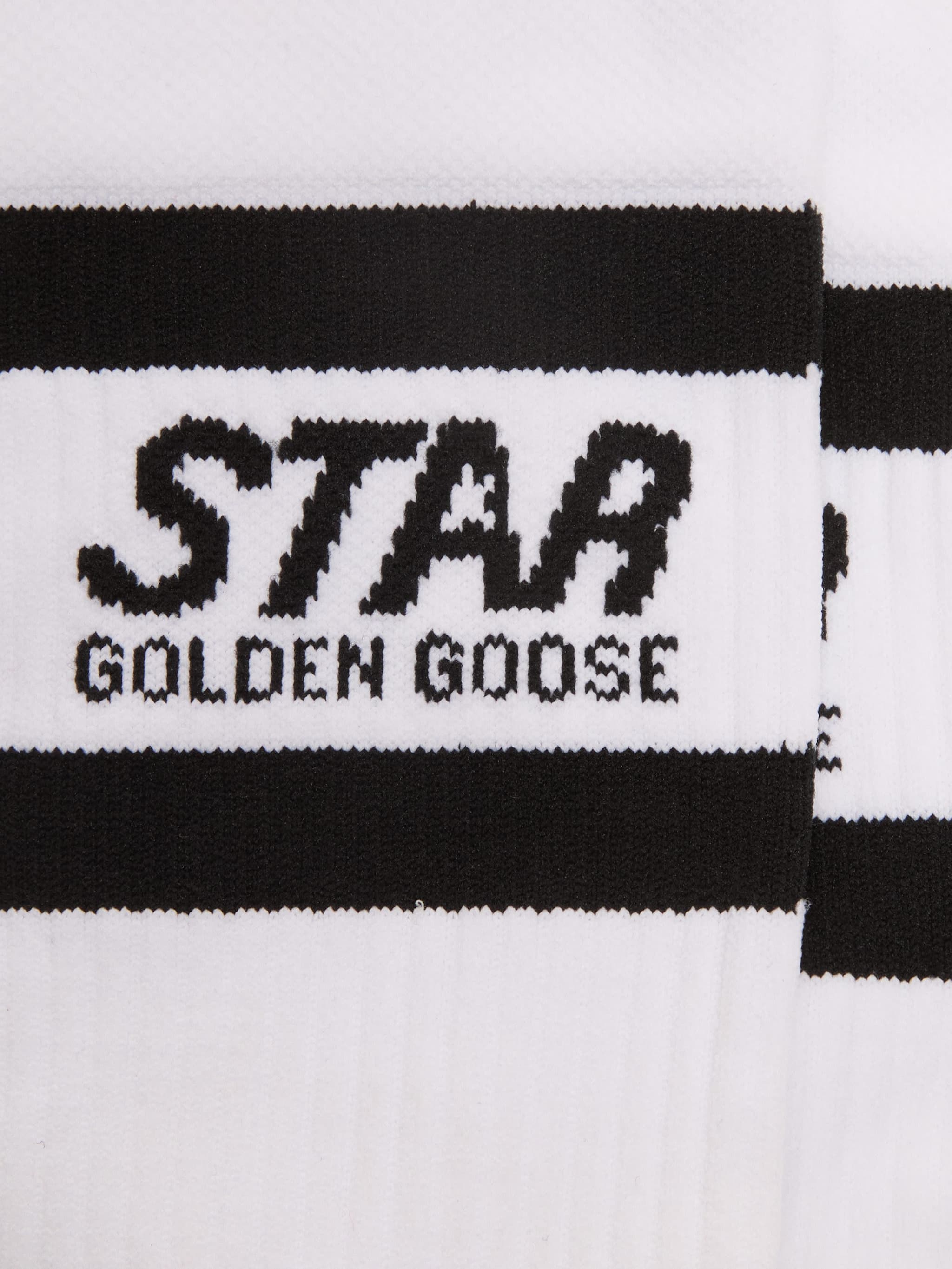 Golden Goose - Calzini sportivi bianchi con stripes nere in 