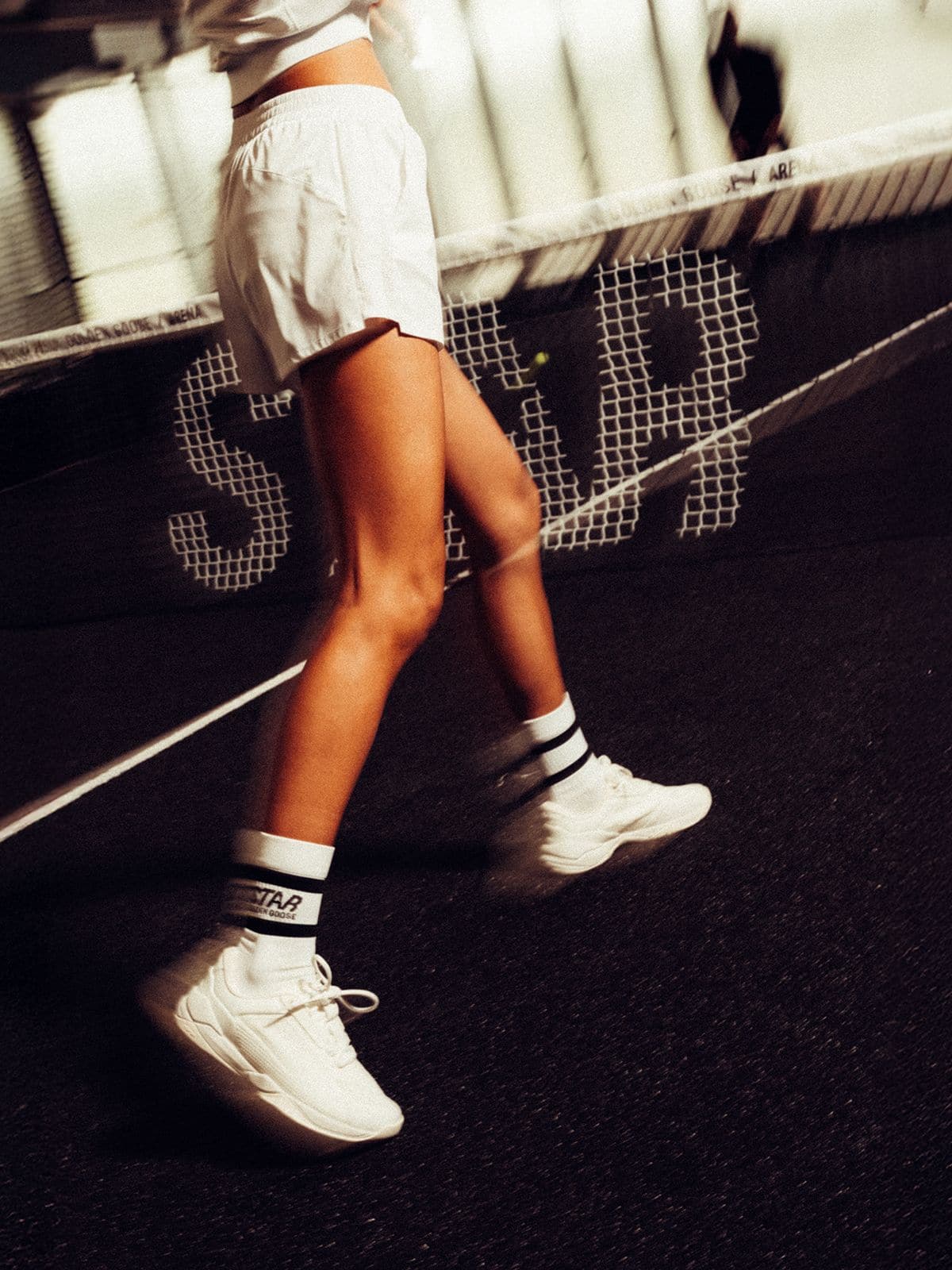 Golden Goose - Calzini sportivi bianchi con stripes nere in 