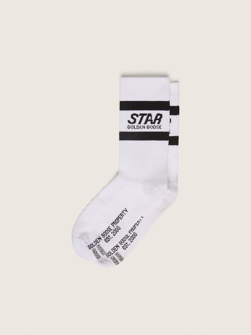 Calzini sportivi bianchi con stripes nere