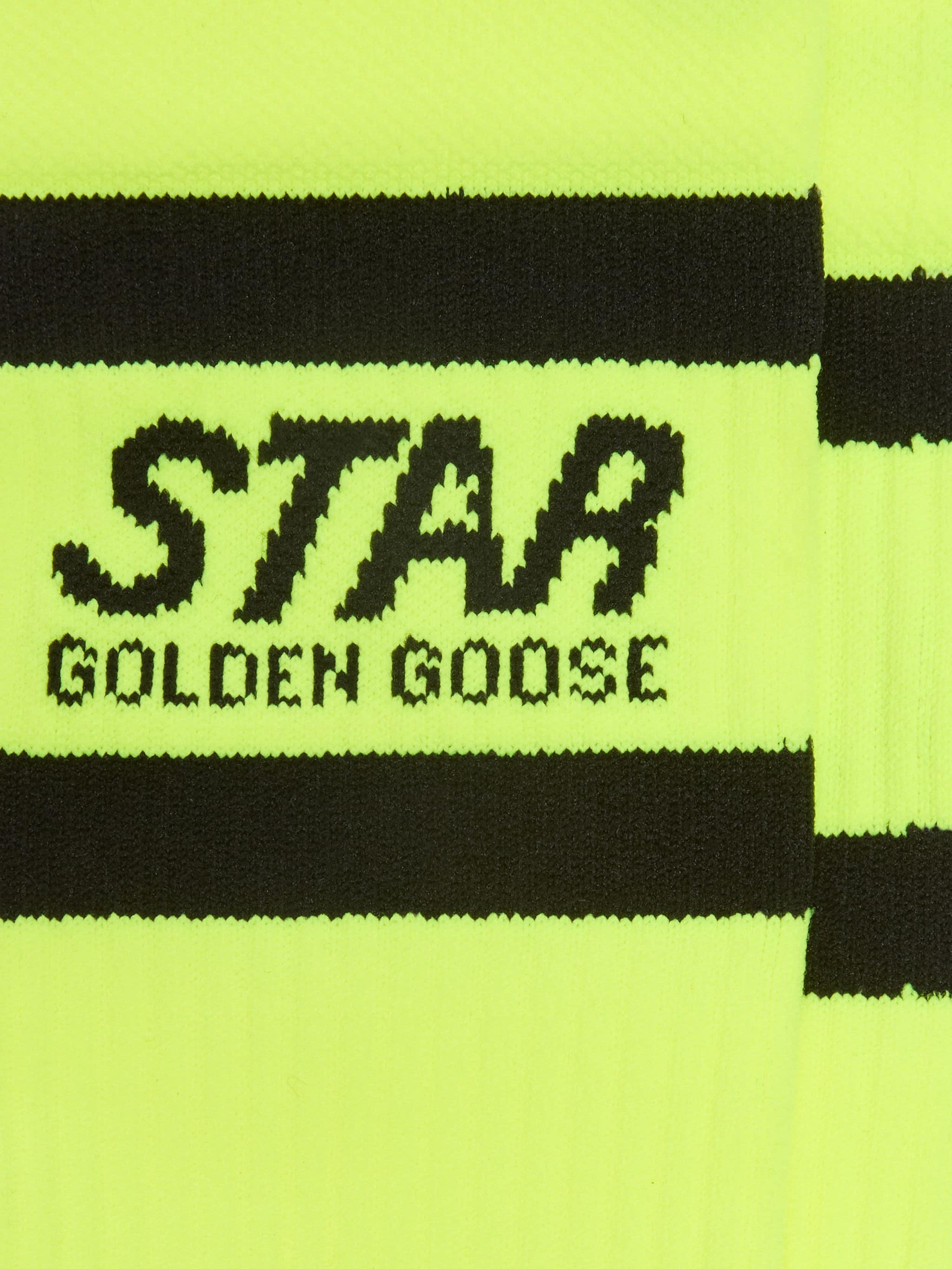 Golden Goose - Calzini sportivi giallo fluo con stripes nere in 