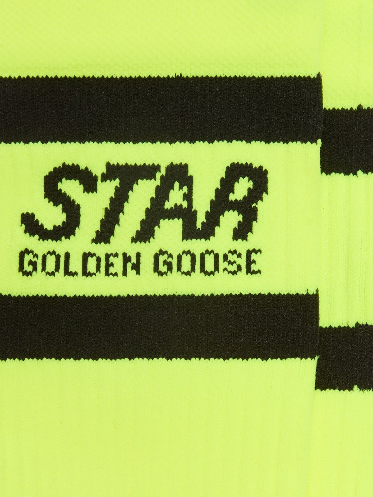 Golden Goose - Calzini sportivi giallo fluo con stripes nere in 