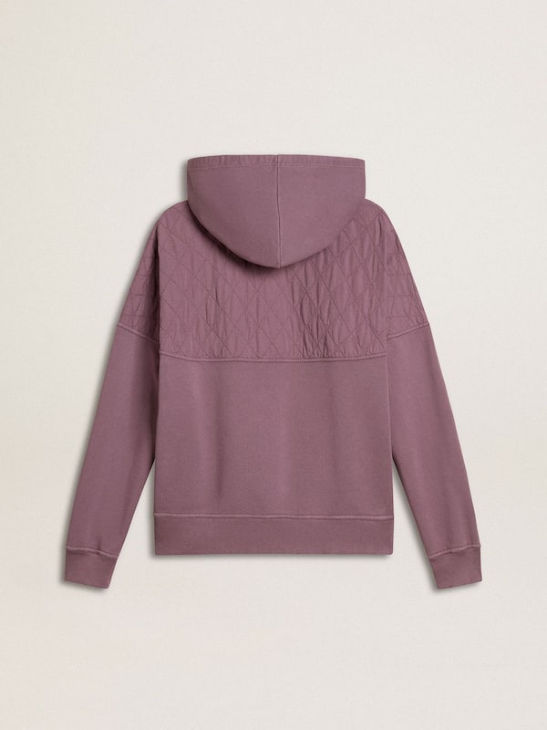 Golden Goose - Unisex mauve cotton sweatshirt with print on the front in 