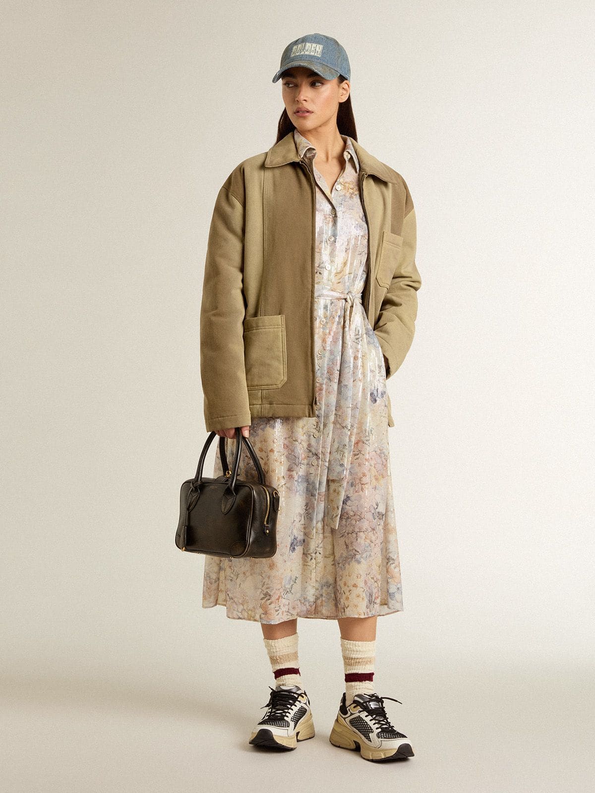 Golden Goose - Gefütterte Unisex-Jacke in verschiedenen Khakitönen in 