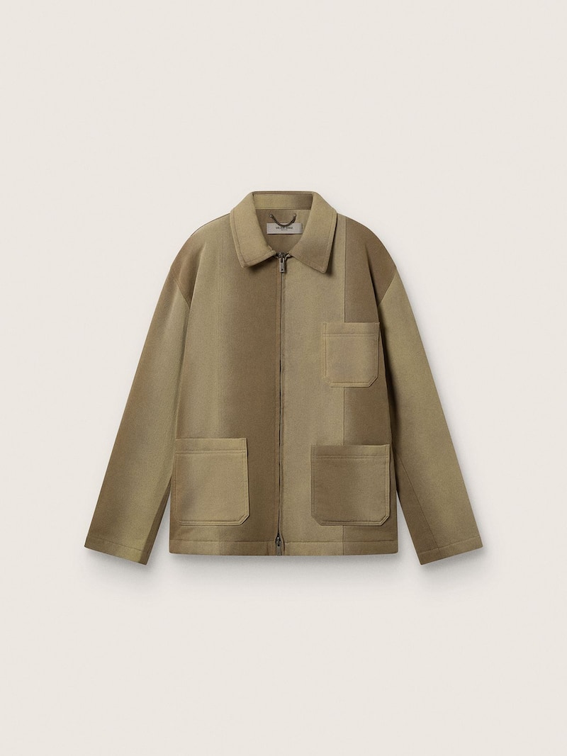 Jaqueta acolchoada cáqui unissex em diferentes tonalidades