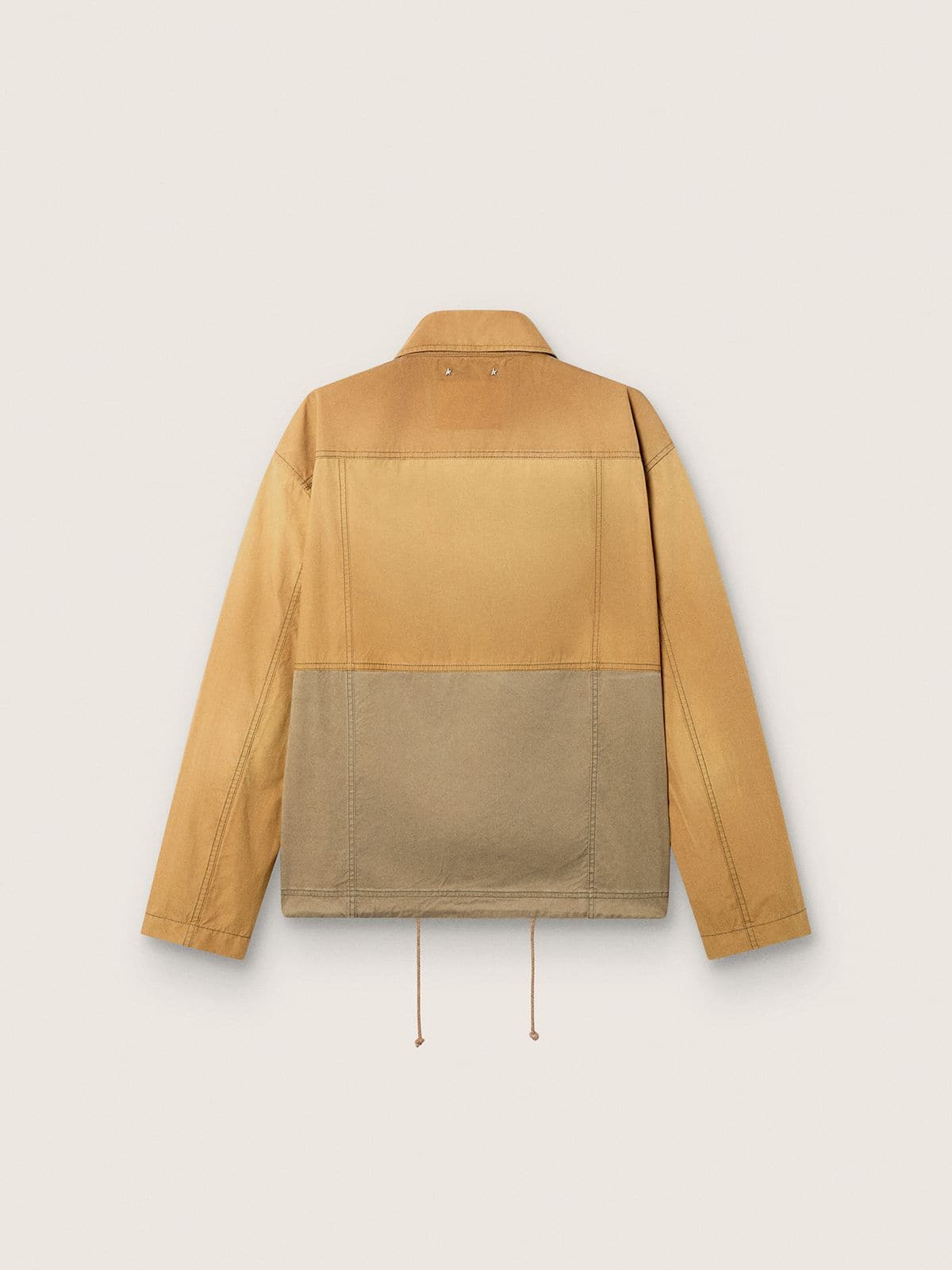 Golden Goose - Beige-armeegr&uuml;ne Unisex-Feldjacke aus Baumwolle mit Maxitaschen in 