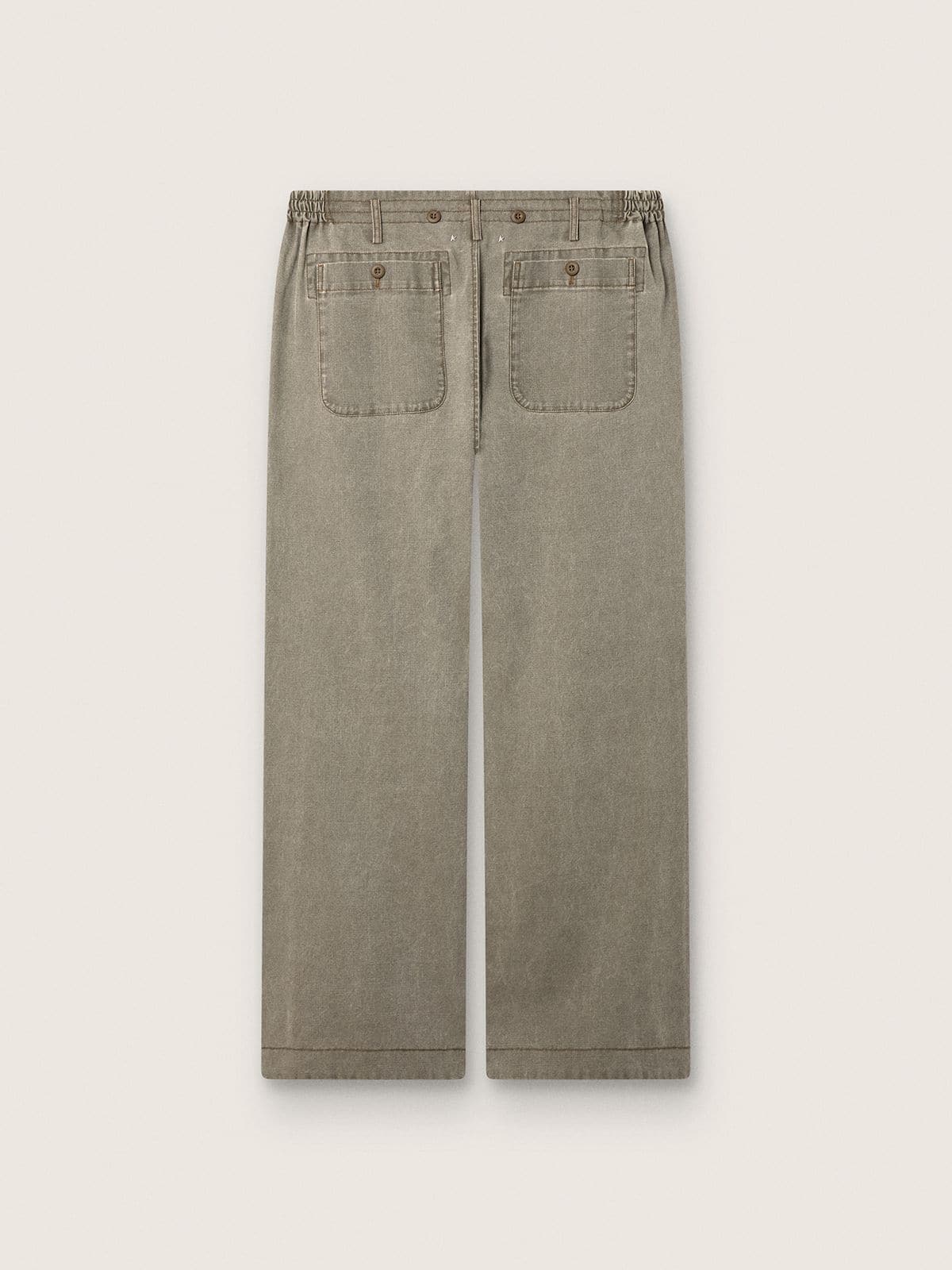 Golden Goose - Unisex pants in gray denim with drawstring and star in 