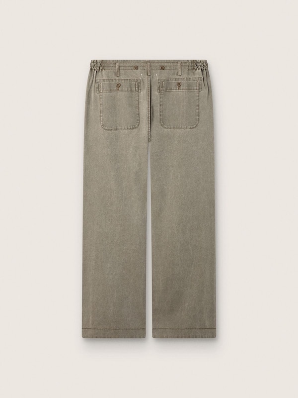 Golden Goose - Unisex pants in gray denim with drawstring and star in 