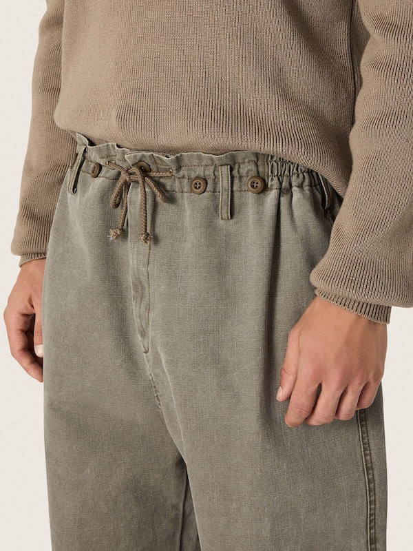 Golden Goose - Unisex pants in gray denim with drawstring and star in 