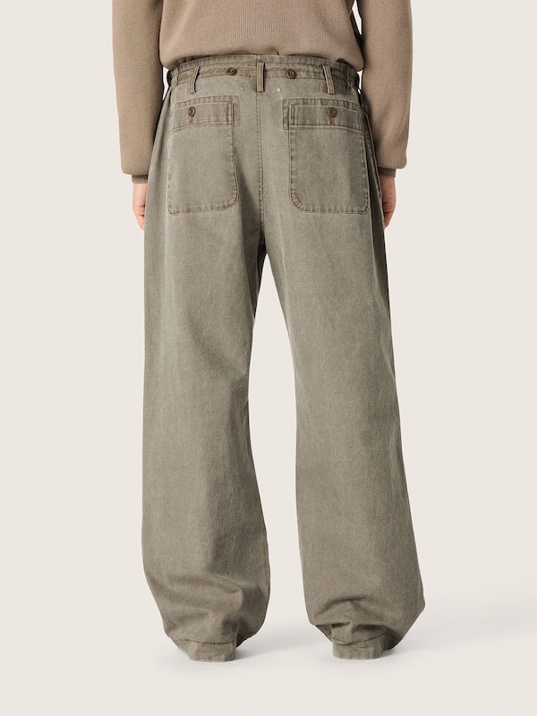 Golden Goose - Unisex pants in gray denim with drawstring and star in 