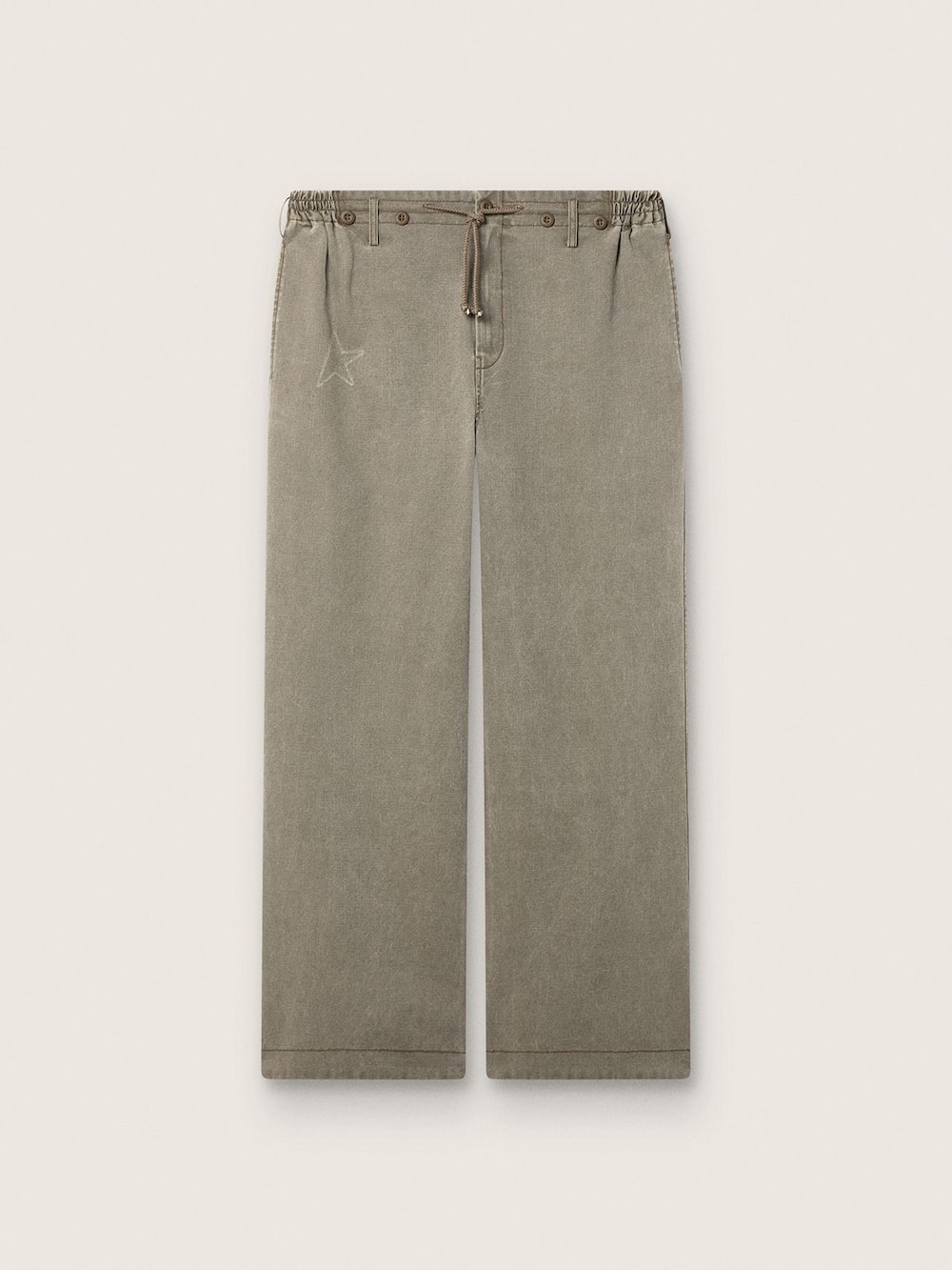 Pantalon unisexe en denim gris avec cordon de serrage et étoile — Golden Goose