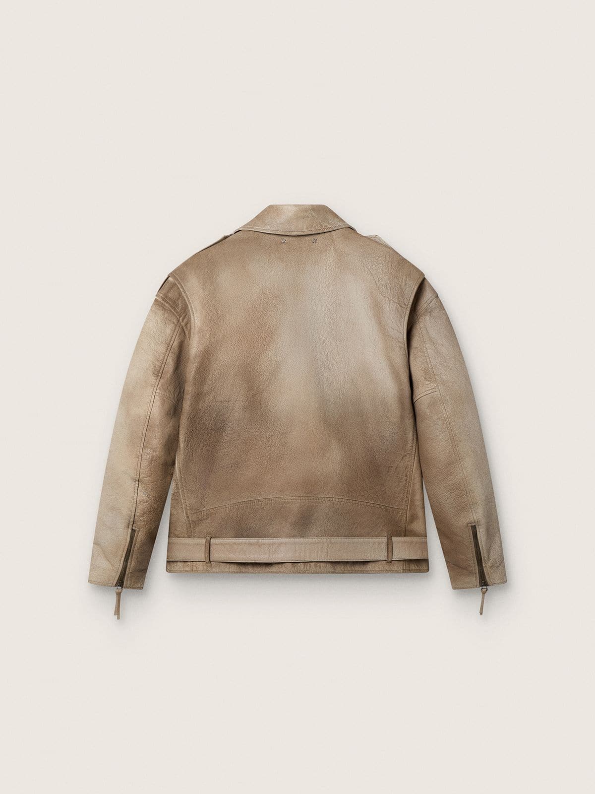 Giacca unisex in pelle trattata e tinta a mano