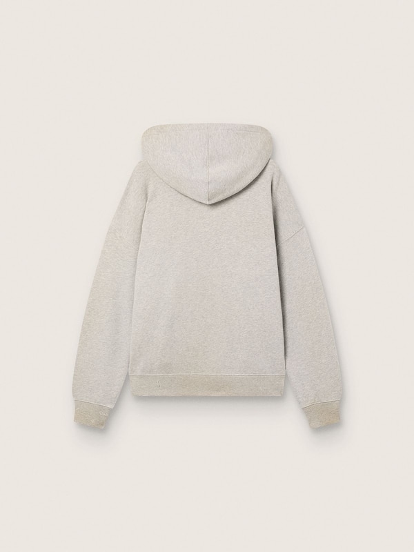 Unisex hooded sweatshirt in gray cotton with vintage flag print
