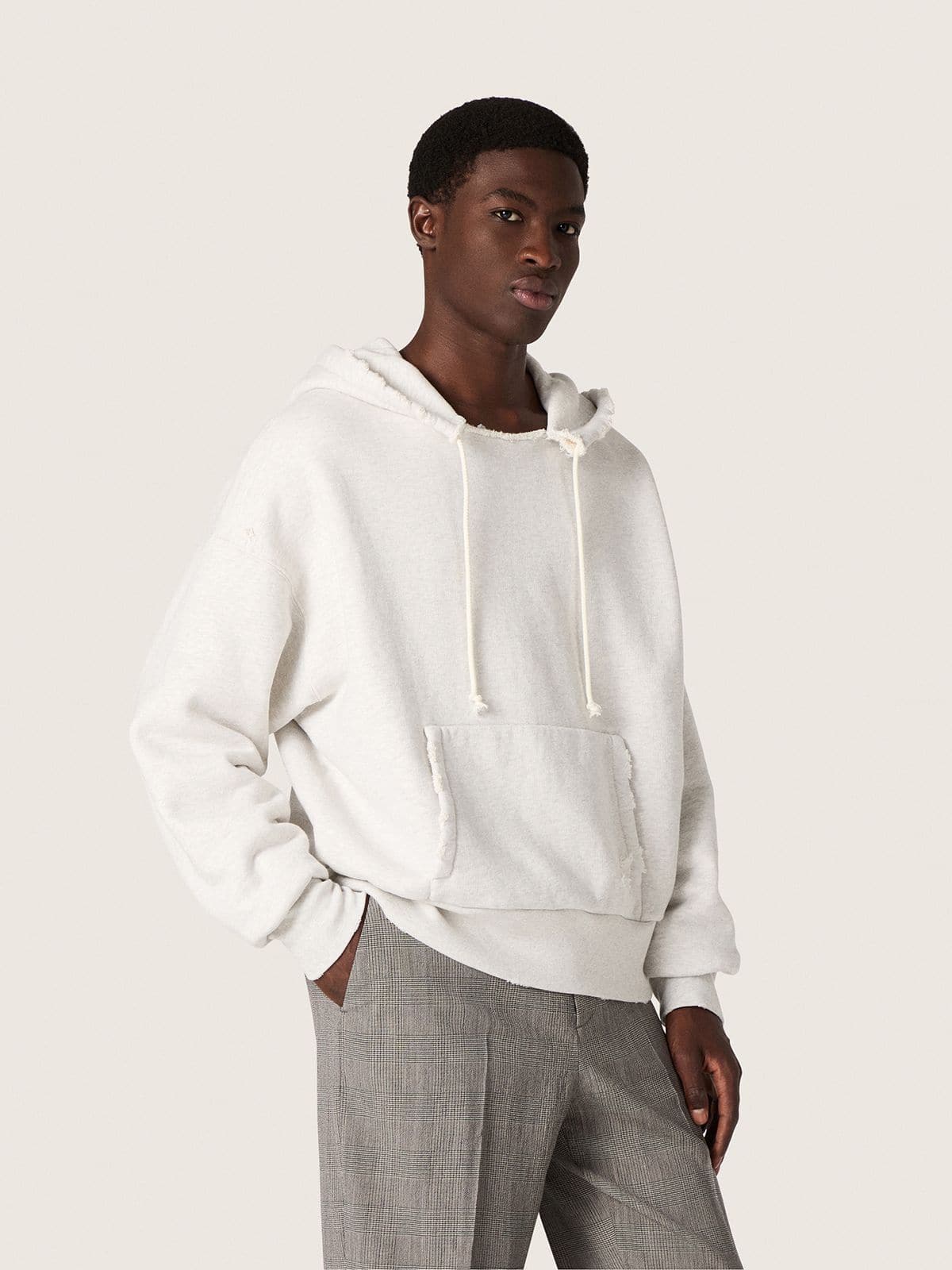 Golden Goose - Grau meliertes Unisex-Kapuzensweatshirt aus Baumwolle in 
