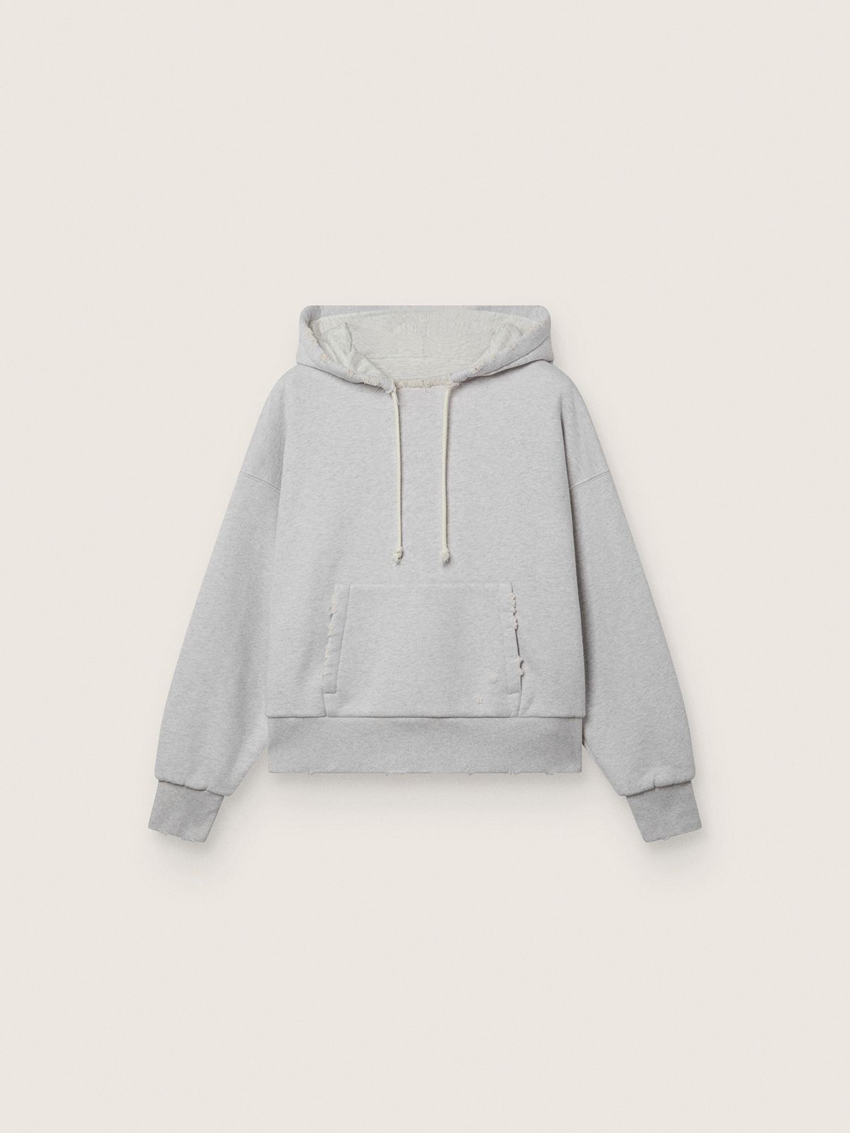 Sweat-shirt unisexe Star avec capuche en coton gris chiné — Golden Goose