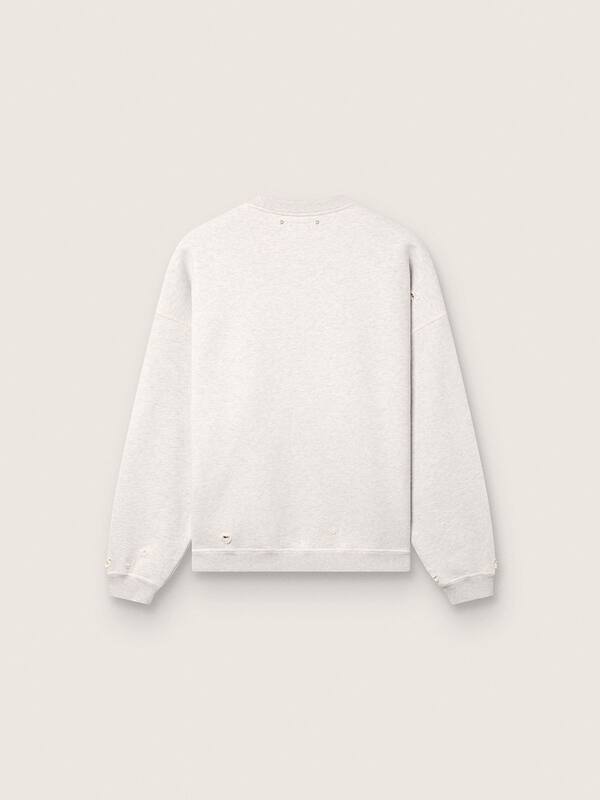 Golden Goose - Star unisex sweatshirt in gray melange cotton with 'Star' embroidery in 
