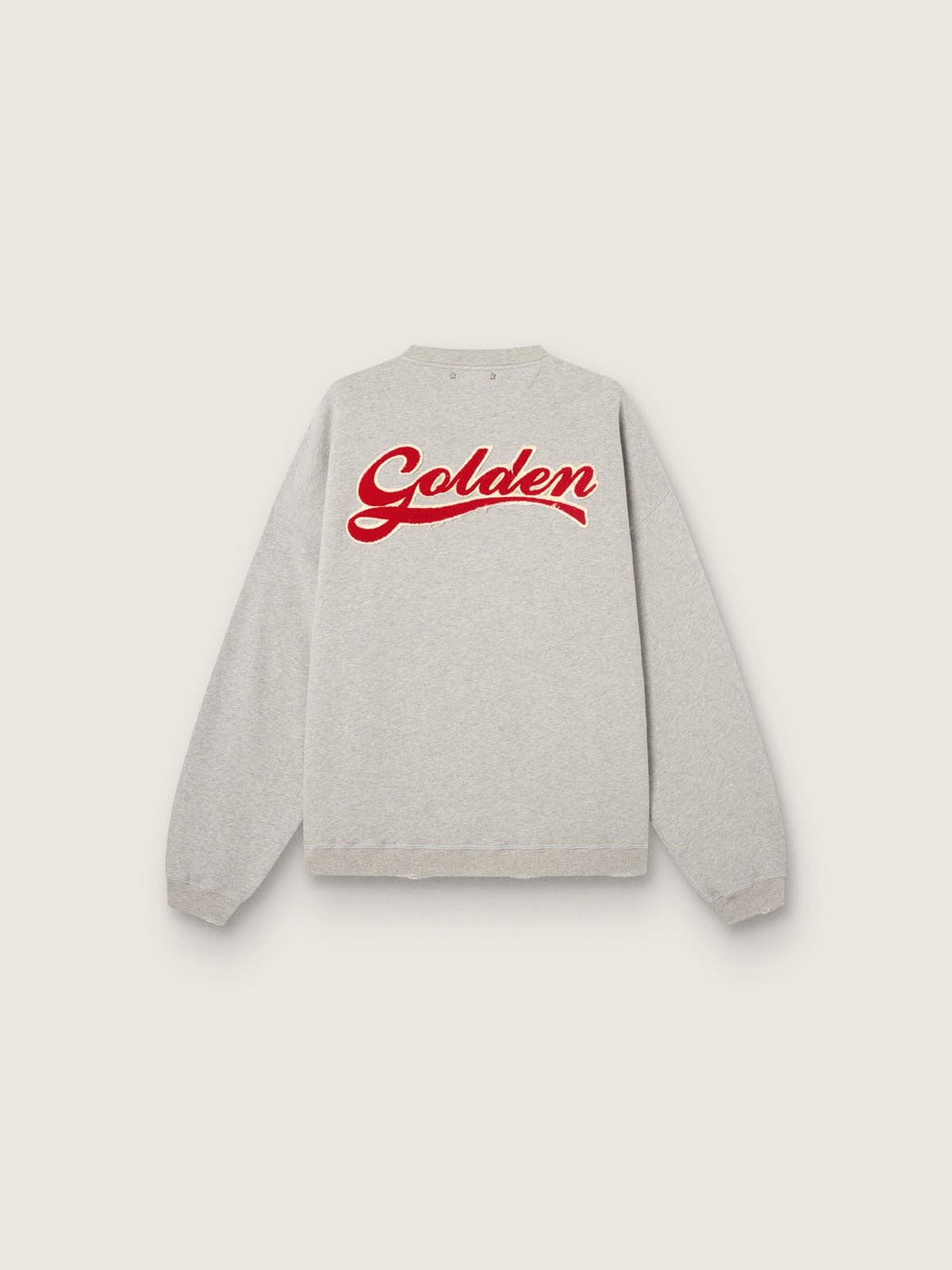 Grau meliertes Unisex-Sweatshirt aus Baumwolle mit Logo