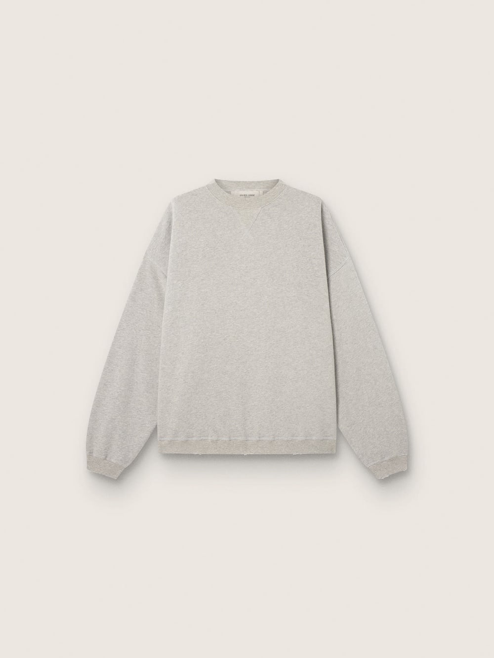 Sweat-shirt unisexe en coton gris chiné avec logo — Golden Goose