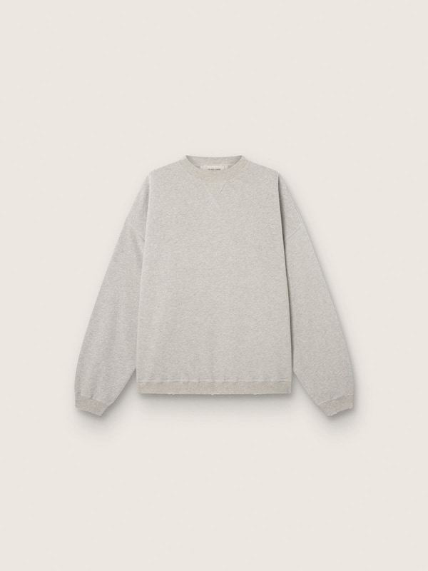 Golden Goose - Felpa unisex in cotone grigio m&eacute;lange con logo in 