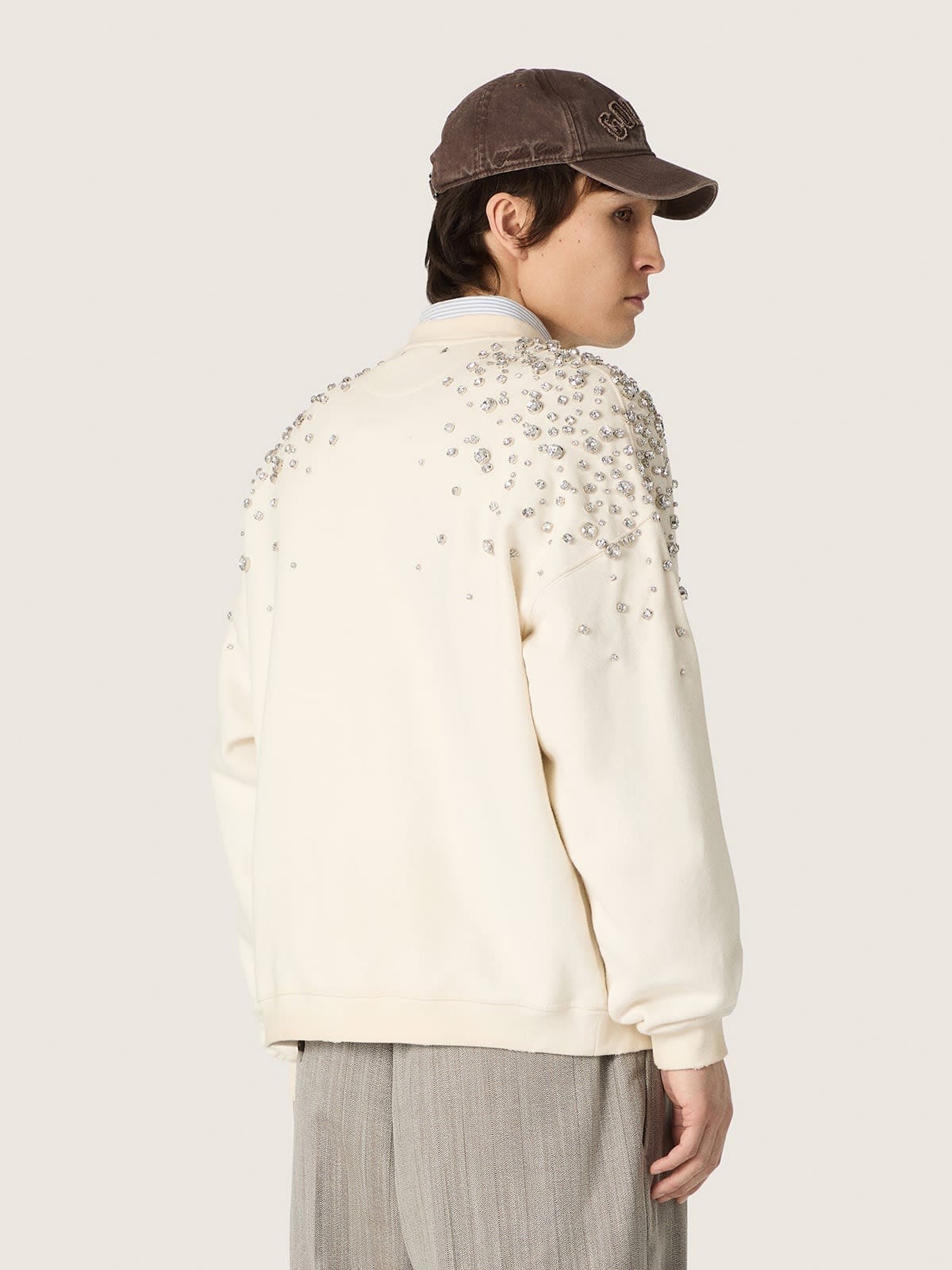 Golden Goose - Sudadera unisex de algod&oacute;n blanco con cristales bordados in 