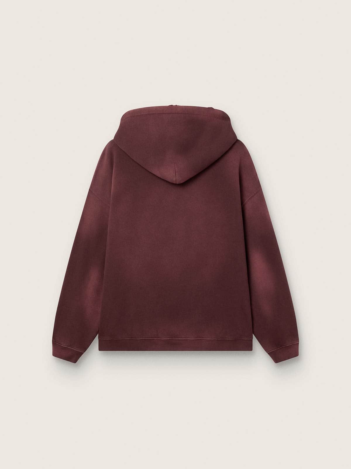 Unisex hooded sweatshirt in burgundy cotton with logo