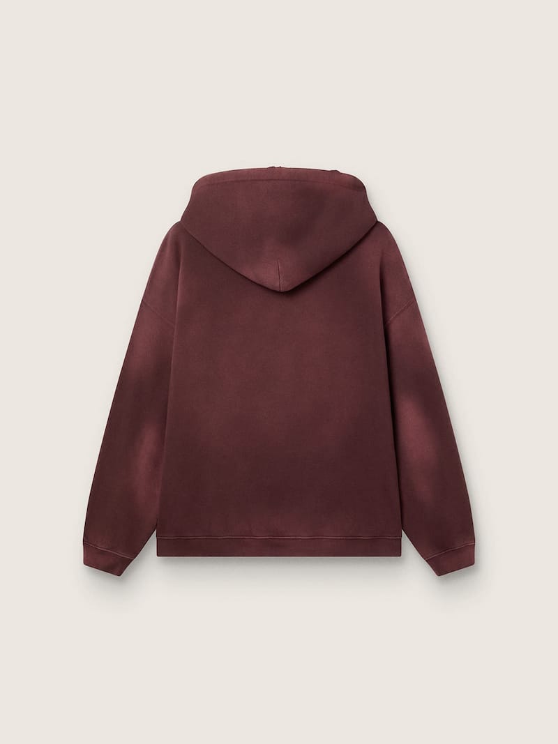 Golden Goose - Sweat-shirt &agrave; capuche unisexe en coton bordeaux avec logo in 