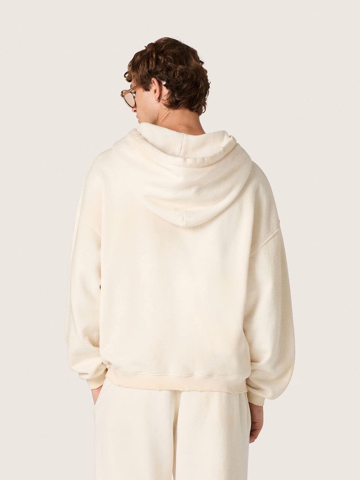 Golden Goose - Star unisex hooded sweatshirt in white cotton with logo print in 