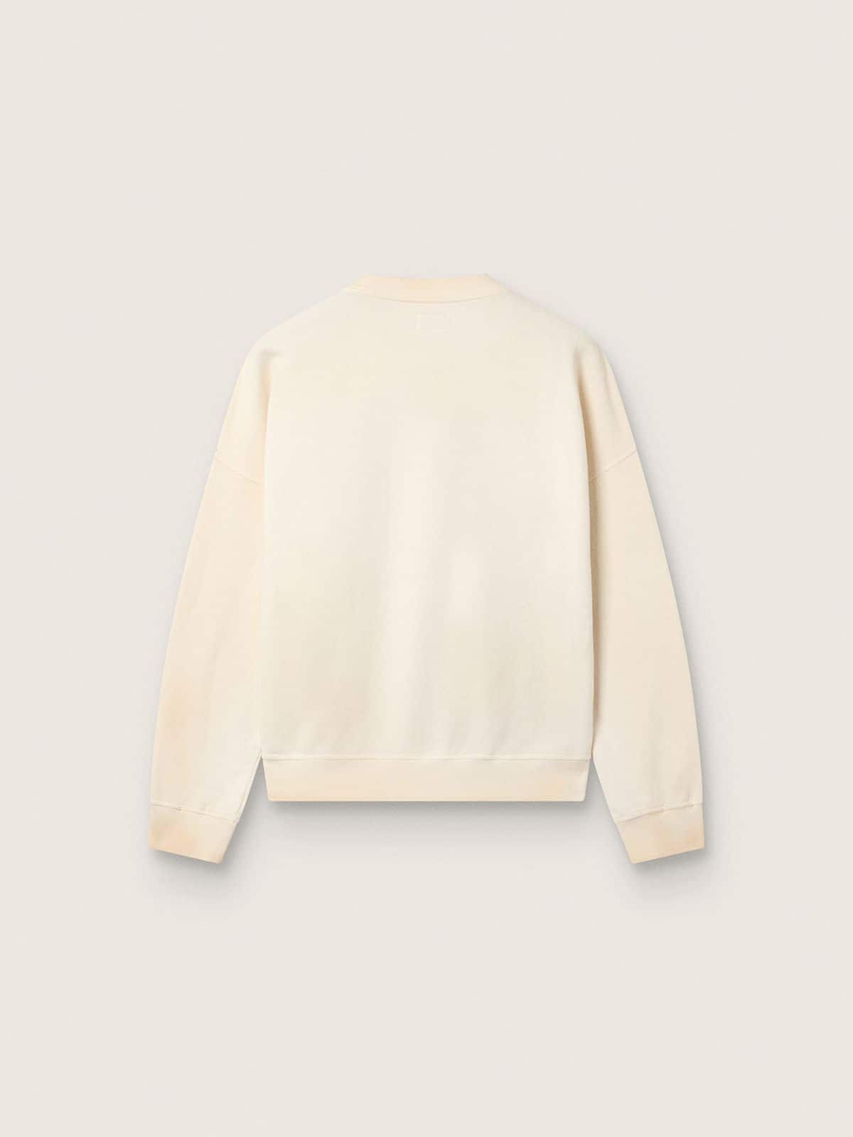 Golden Goose - Felpa Unisex Star in cotone bianco vintage con patch ricamato VCE in 