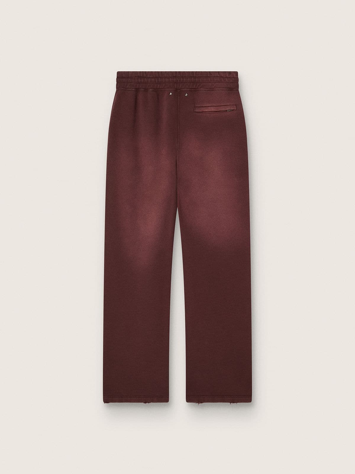 Unisex sweatpants in burgundy cotton fleece