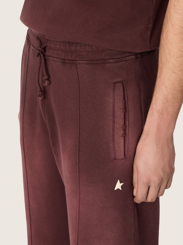 Golden Goose - Pantalon de jogging unisexe en molleton de coton bordeaux in 