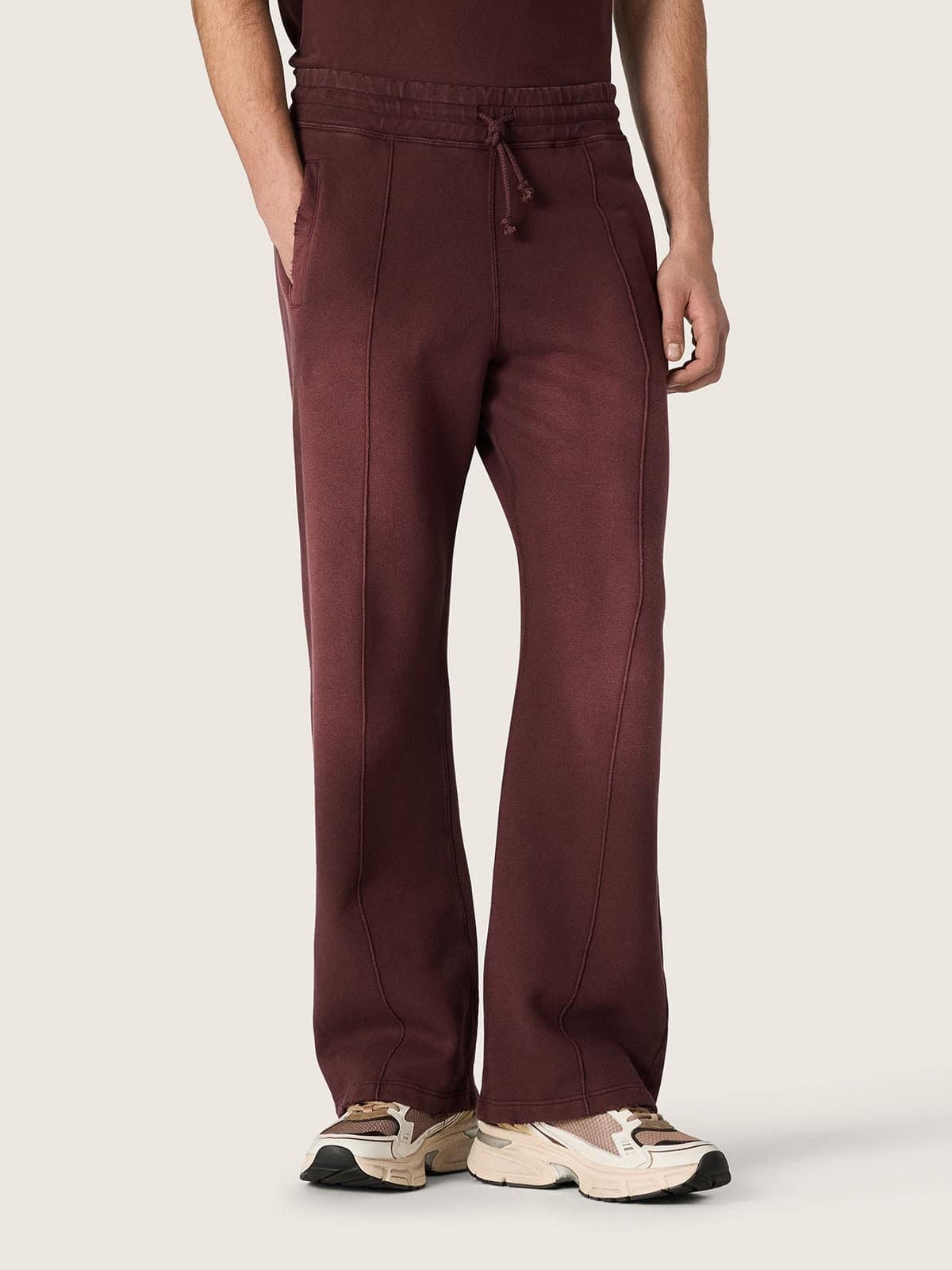 Golden Goose - Unisex sweatpants in burgundy cotton fleece in 
