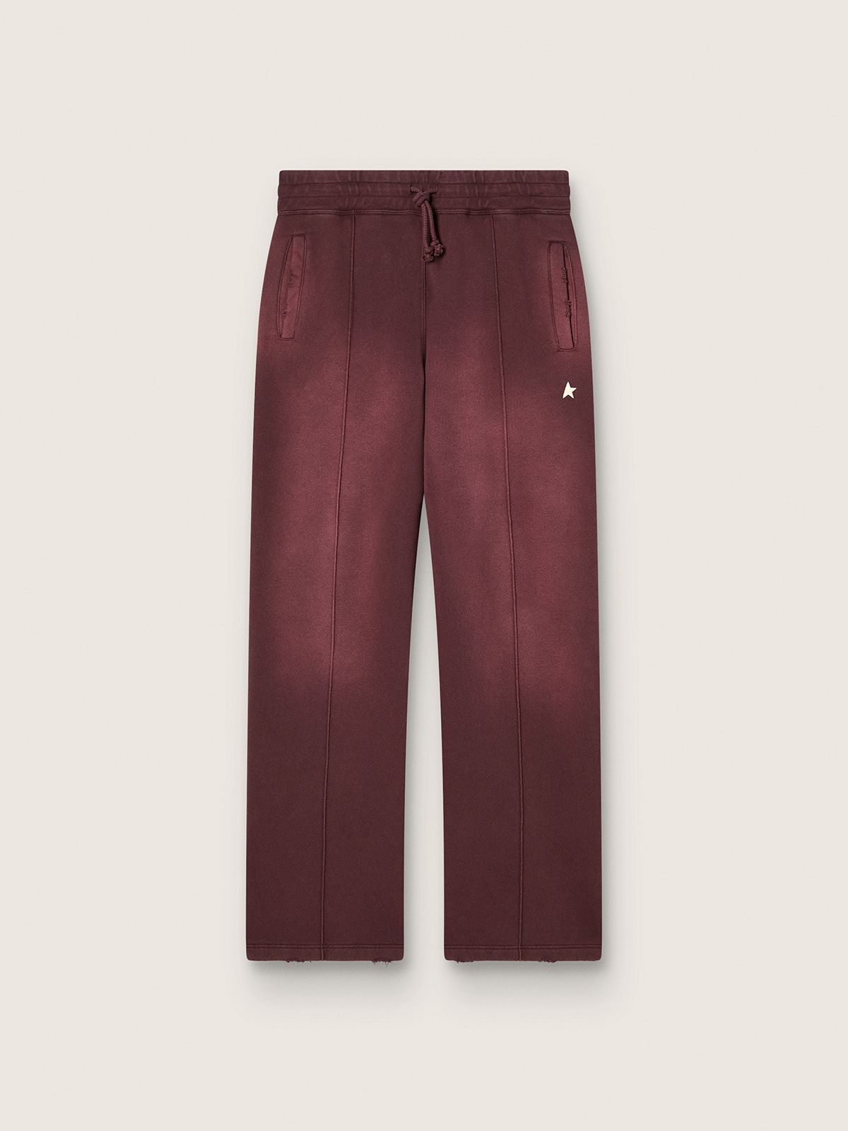Pantalon de jogging unisexe en molleton de coton bordeaux — Golden Goose